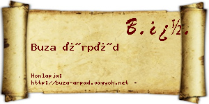 Buza Árpád névjegykártya